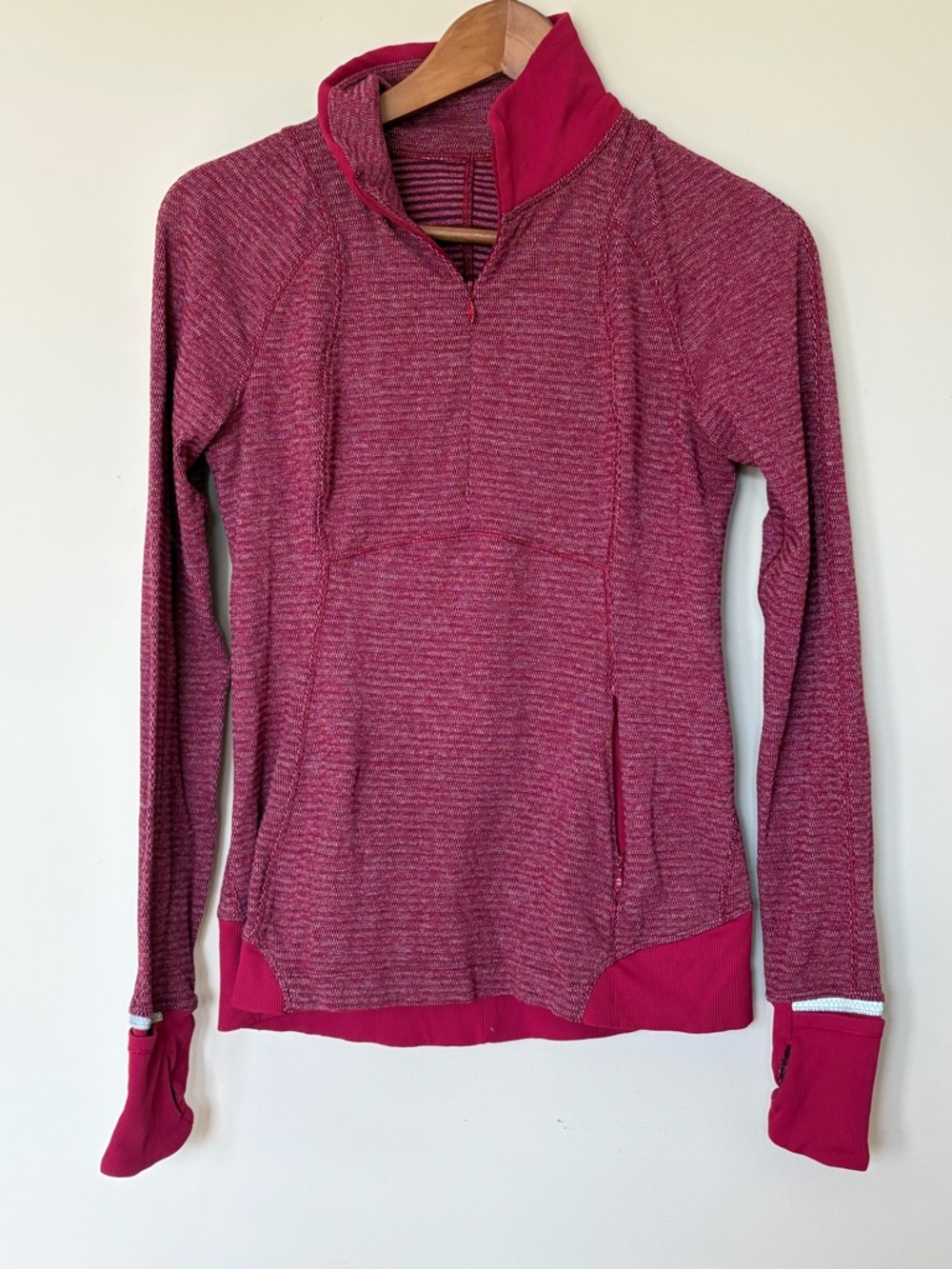 lululemon athletica Runderful 1/2 zip Red  Berry running jacket size 6
